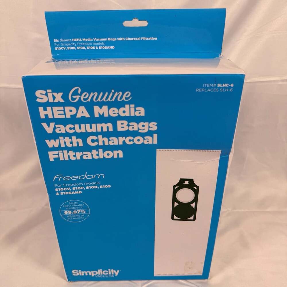 Simplicity Freedom Genuine HEPA Vacuum Bags 1 Box 6 Bags S10S S10P S10D S10CV +